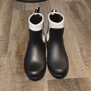Womens  Black and White Ankle Boots